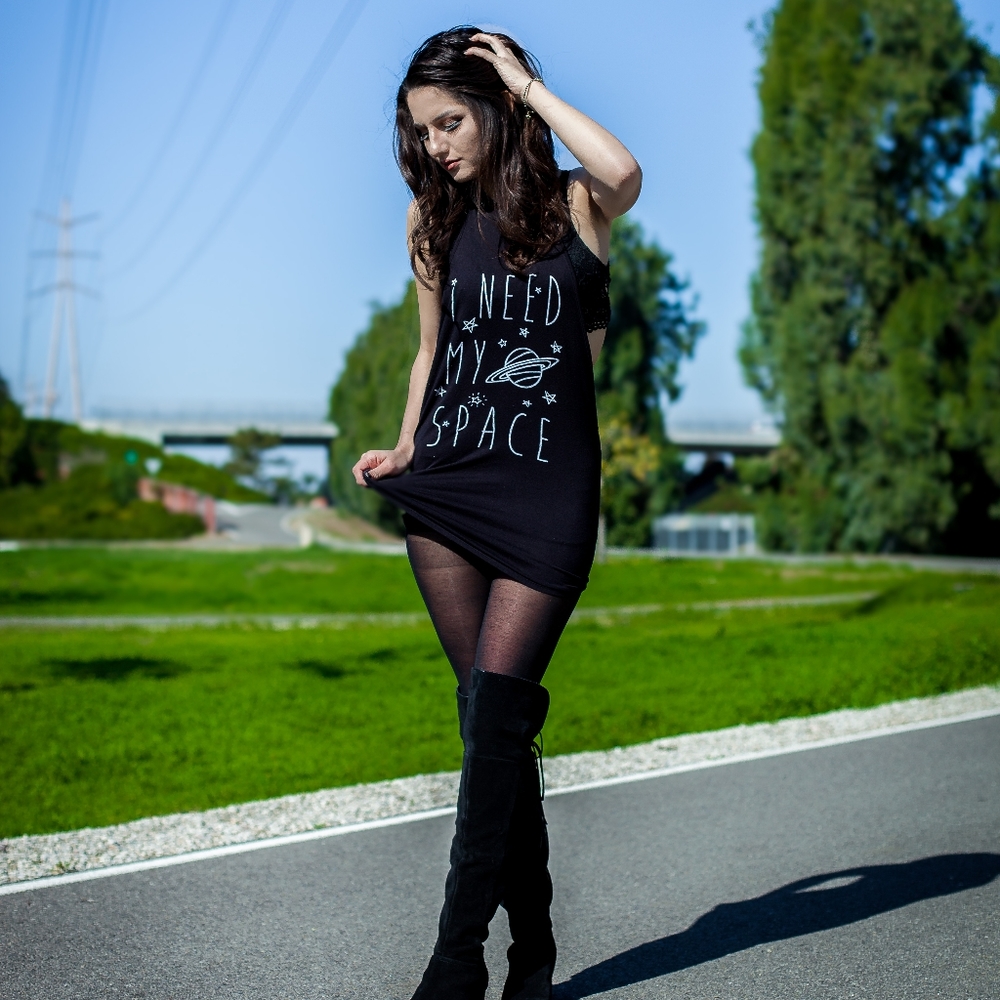 Black Halter Mini Tank Dress